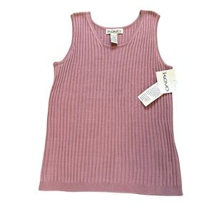 Kevo Silk Pink Ribbed Sleeveless Top Women Size Large New Deadstock Vintage